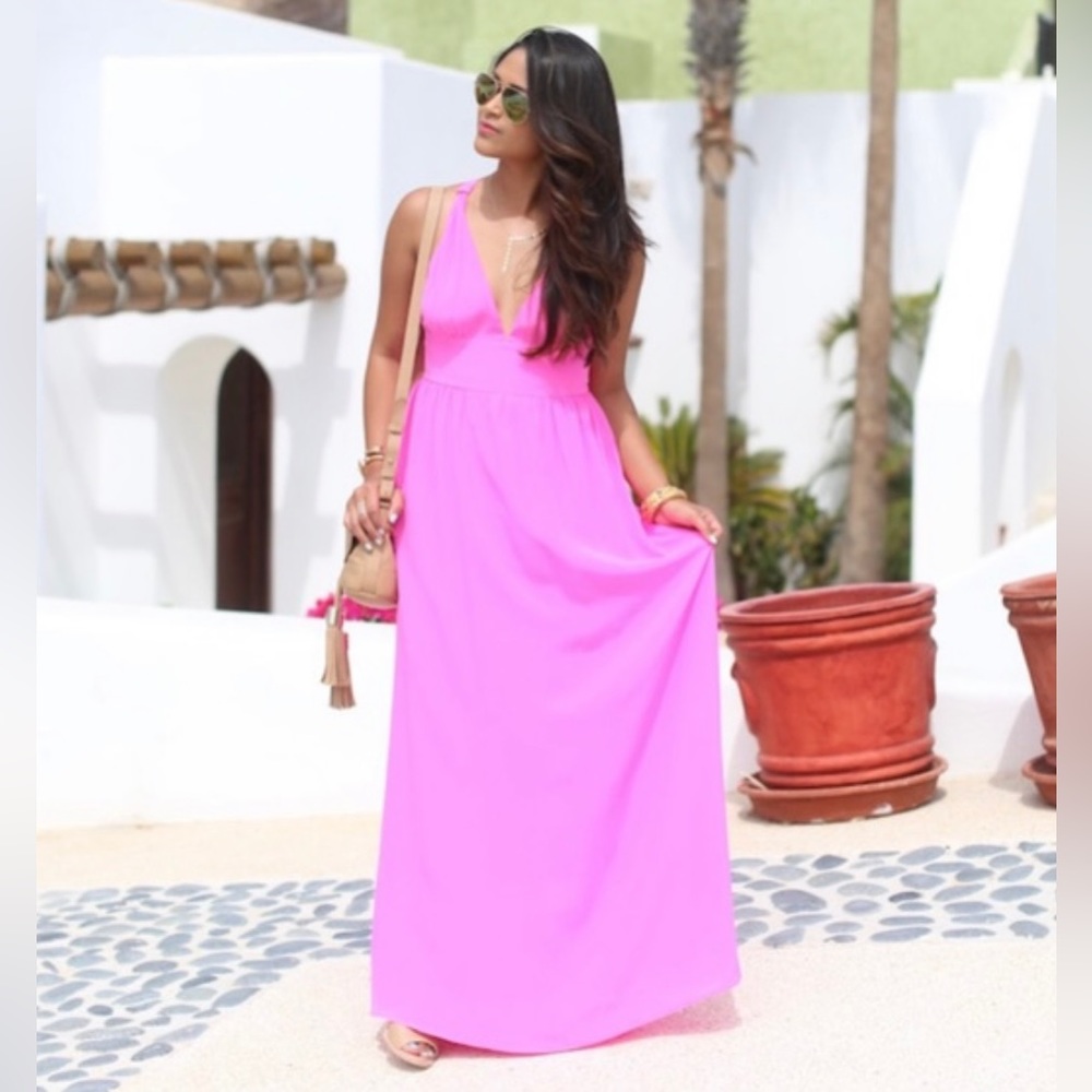 Yumi Kim Enchanted hot pink maxi dress